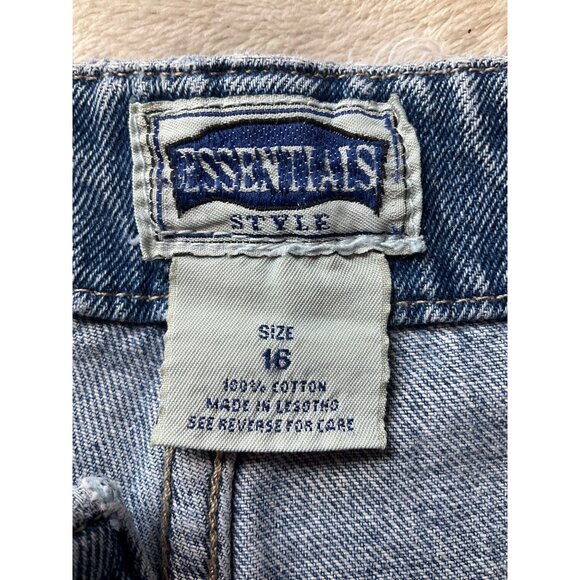 Vintage Essentials Style Womens Sz 16 Denim Jean Shorts Relaxed Fit Cotton - Picture 6 of 8